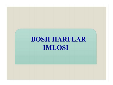 Bosh harflar imlosi
